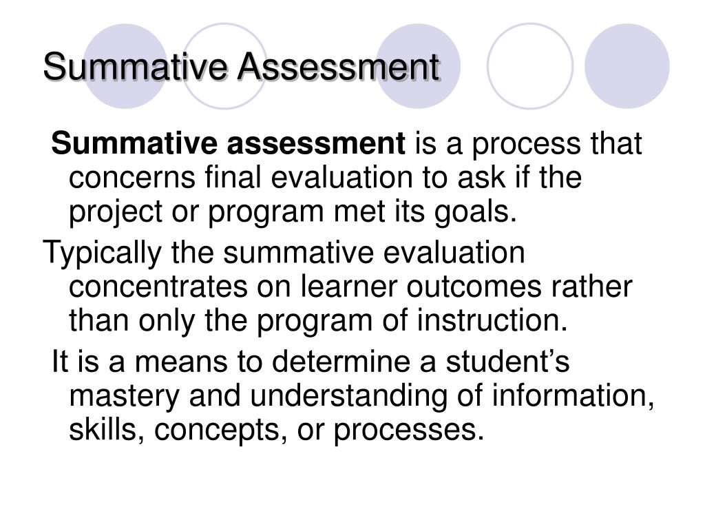 definition of summative assessment in research